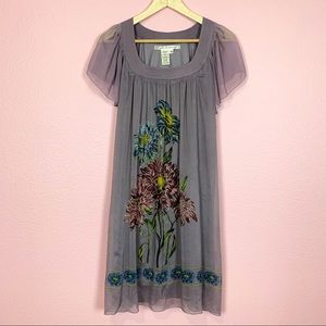 Max Studio Purple Chiffon Floral Dress • size M